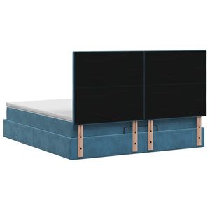 Κρεβάτι Ottoman με στρώμα Σκούρο Μπλε 180 x 200 cm Βελούδο - Pakobazaar