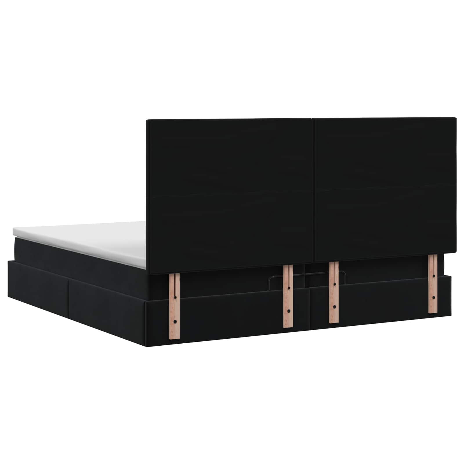 Κρεβάτι Ottoman με στρώμα Μαύρο 200 x 200 cm Βελούδο - Pakobazaar