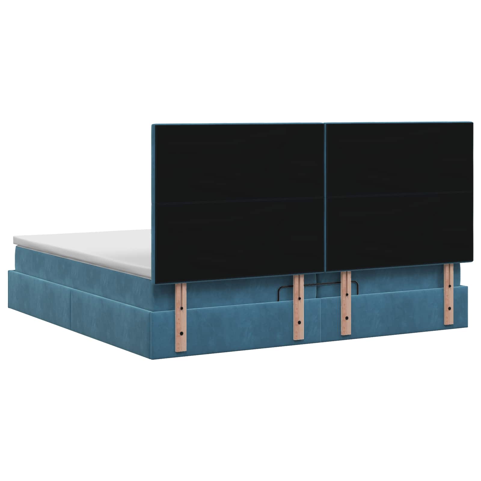 Κρεβάτι Ottoman με στρώμα Σκούρο Μπλε 200 x 200 cm Βελούδο