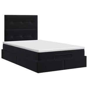Κρεβάτι Ottoman με στρώμα Μαύρο 120 x 190 cm Βελούδο - Pakobazaar