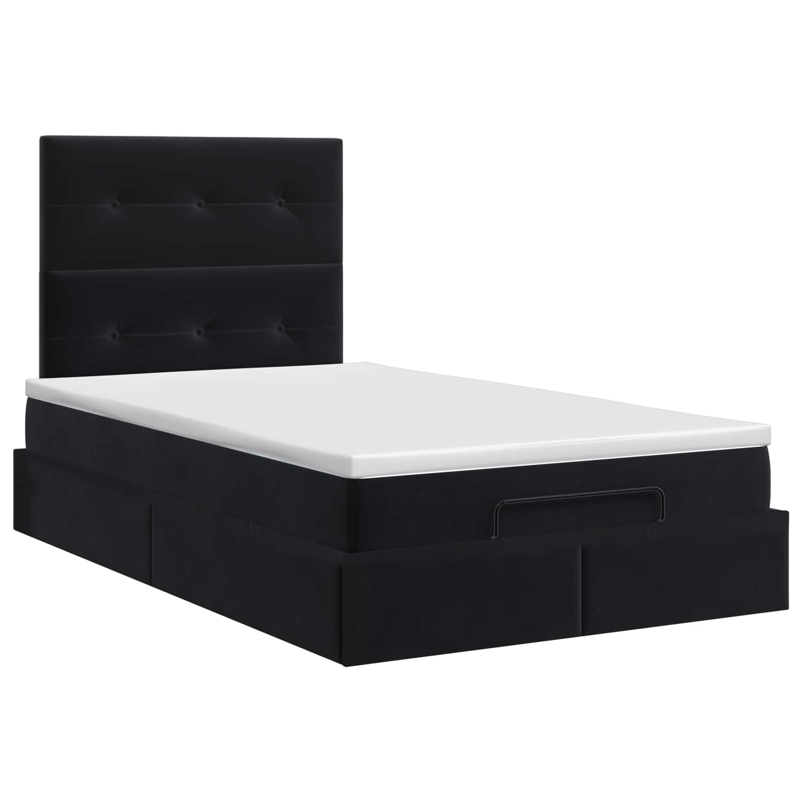 Κρεβάτι Ottoman με στρώμα Μαύρο 120 x 200 cm Βελούδο - Pakobazaar