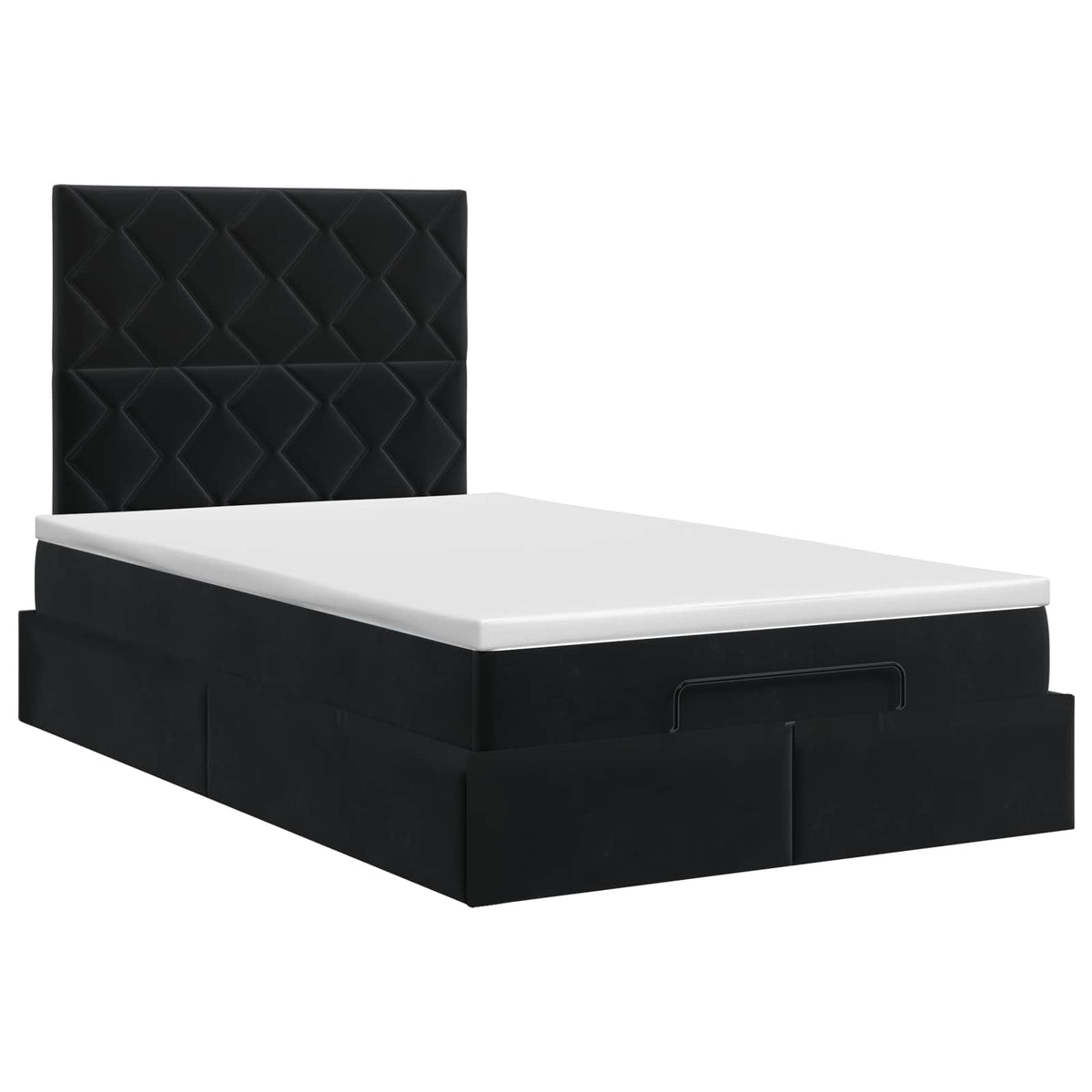 Κρεβάτι Ottoman με στρώμα Μαύρο 120 x 190 cm Βελούδο - Pakobazaar