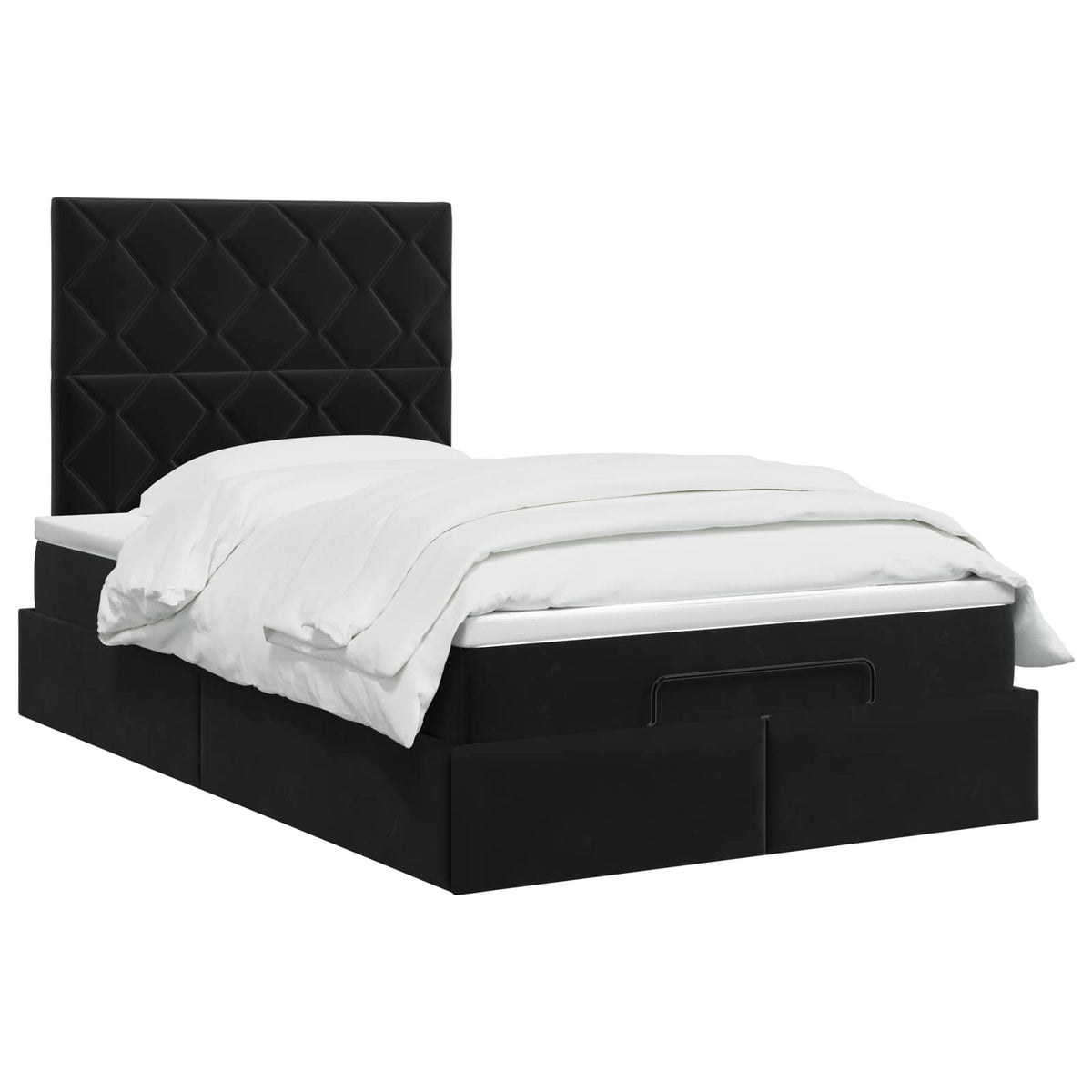 Κρεβάτι Ottoman με στρώμα Μαύρο 120 x 190 cm Βελούδο - Pakobazaar