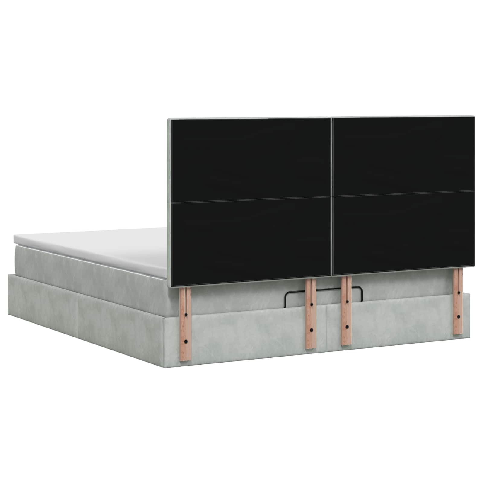 Κρεβάτι Ottoman με στρώμα Ανοιχτό γκρι 160 x 200 cm Βελούδο - Pakobazaar
