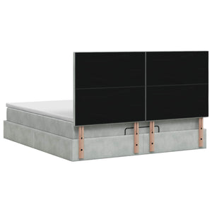 Κρεβάτι Ottoman με στρώμα Ανοιχτό γκρι 160 x 200 cm Βελούδο - Pakobazaar