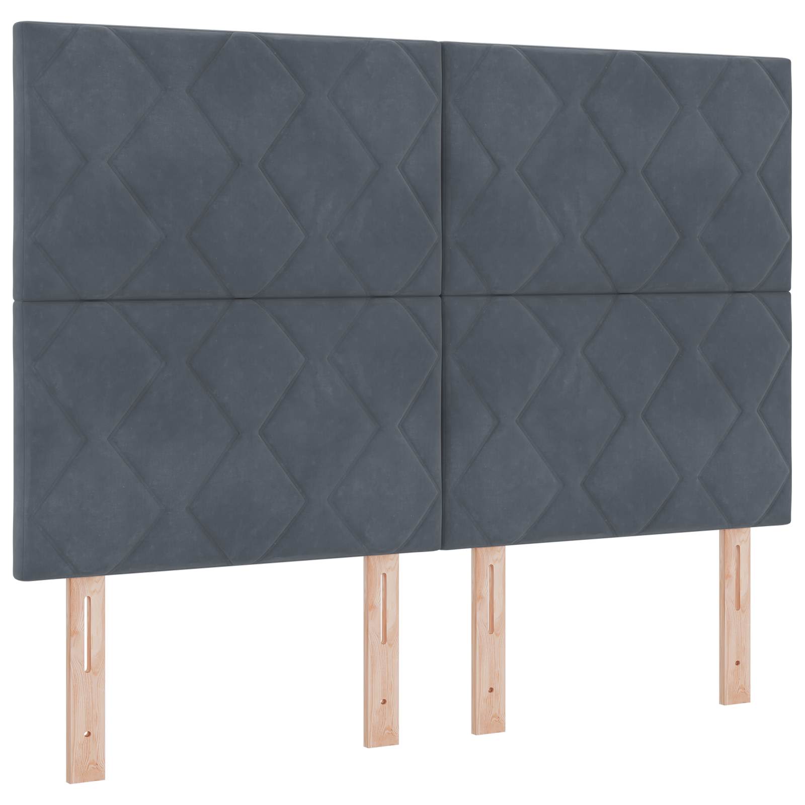 Κρεβάτι Ottoman με στρώμα Σκούρο Γκρι 160 x 200 cm Βελούδο