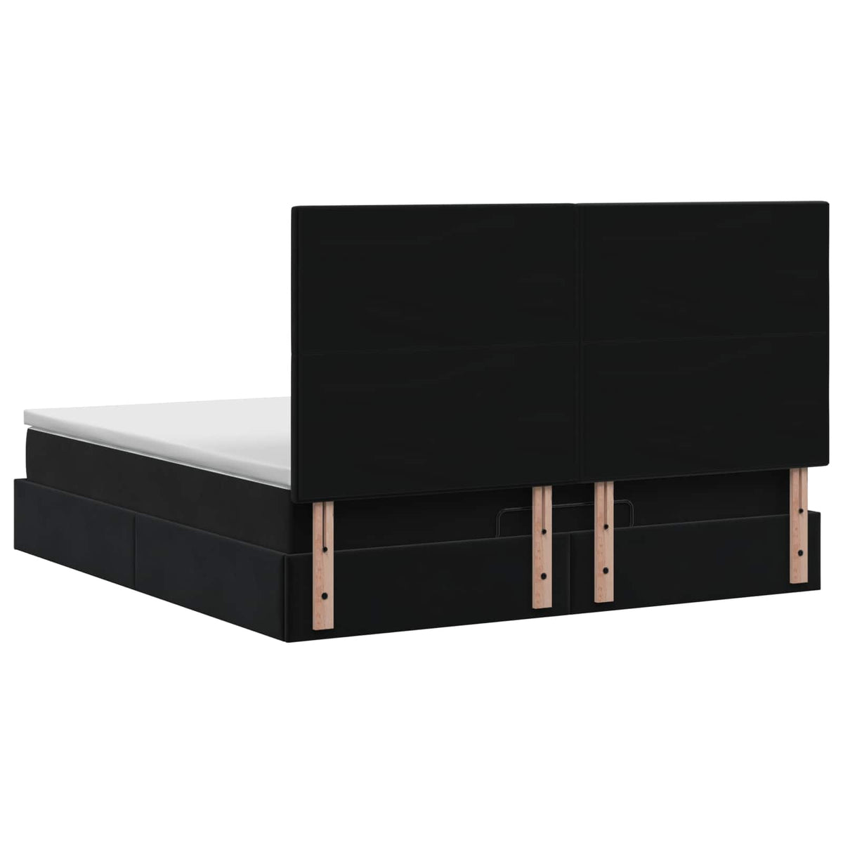 Κρεβάτι Ottoman με στρώμα Μαύρο 160 x 200 cm Βελούδο - Pakobazaar
