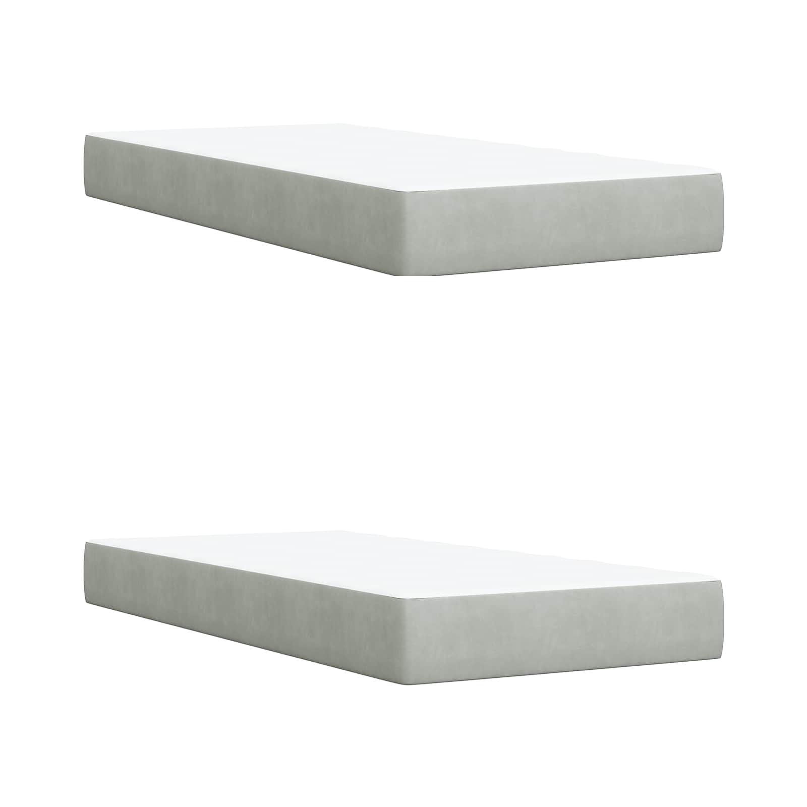 Κρεβάτι Ottoman με στρώμα Ανοιχτό γκρι 200 x 200 cm Βελούδο