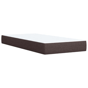 Κρεβάτι Ottoman με στρώμα με κεφαλάρι 2 τμχ. Σκούρο Καφέ Ύφασμα