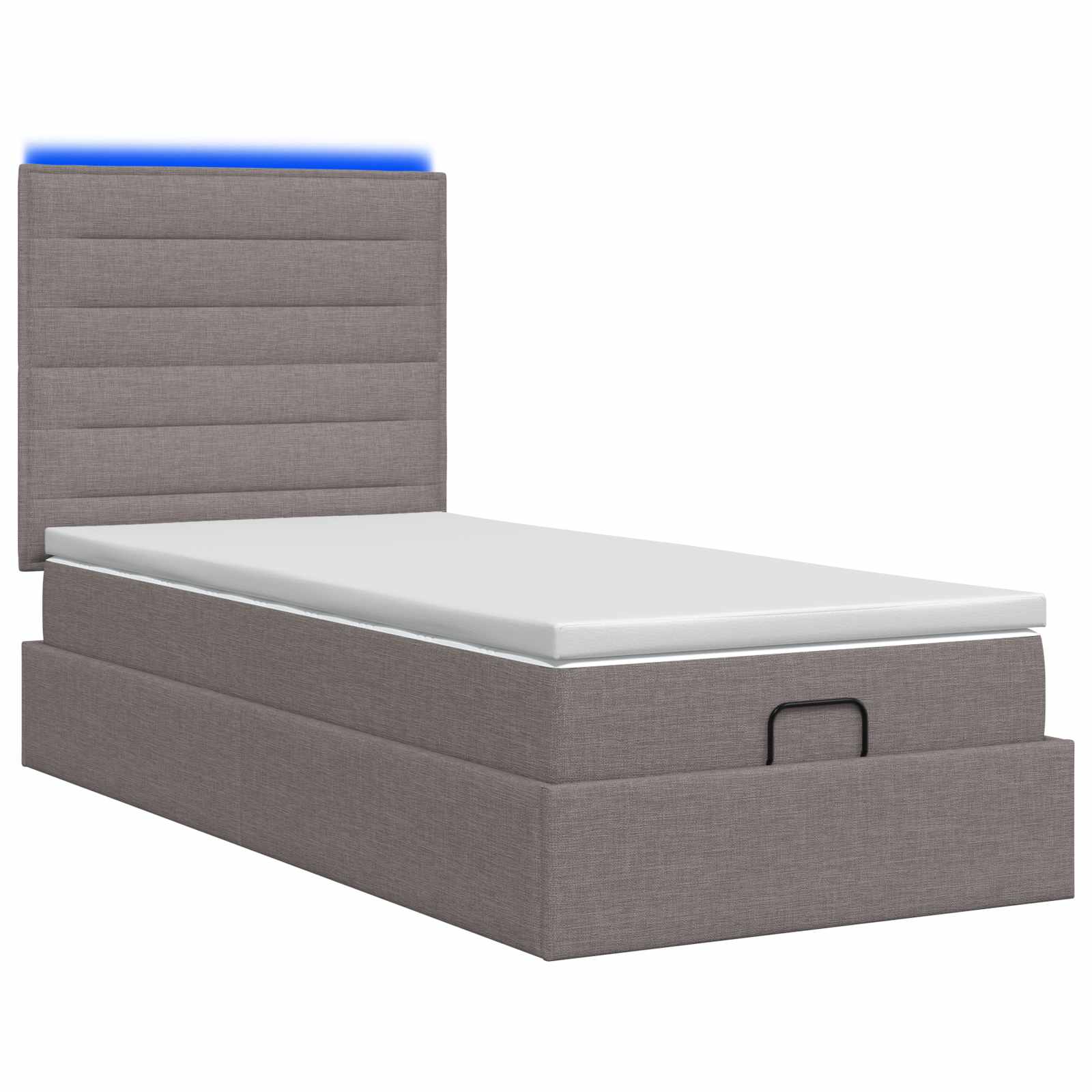 Κρεβάτι Ottoman με Στρώμα και LED Taupe 80 x 200 cm Ύφασμα - Pakobazaar