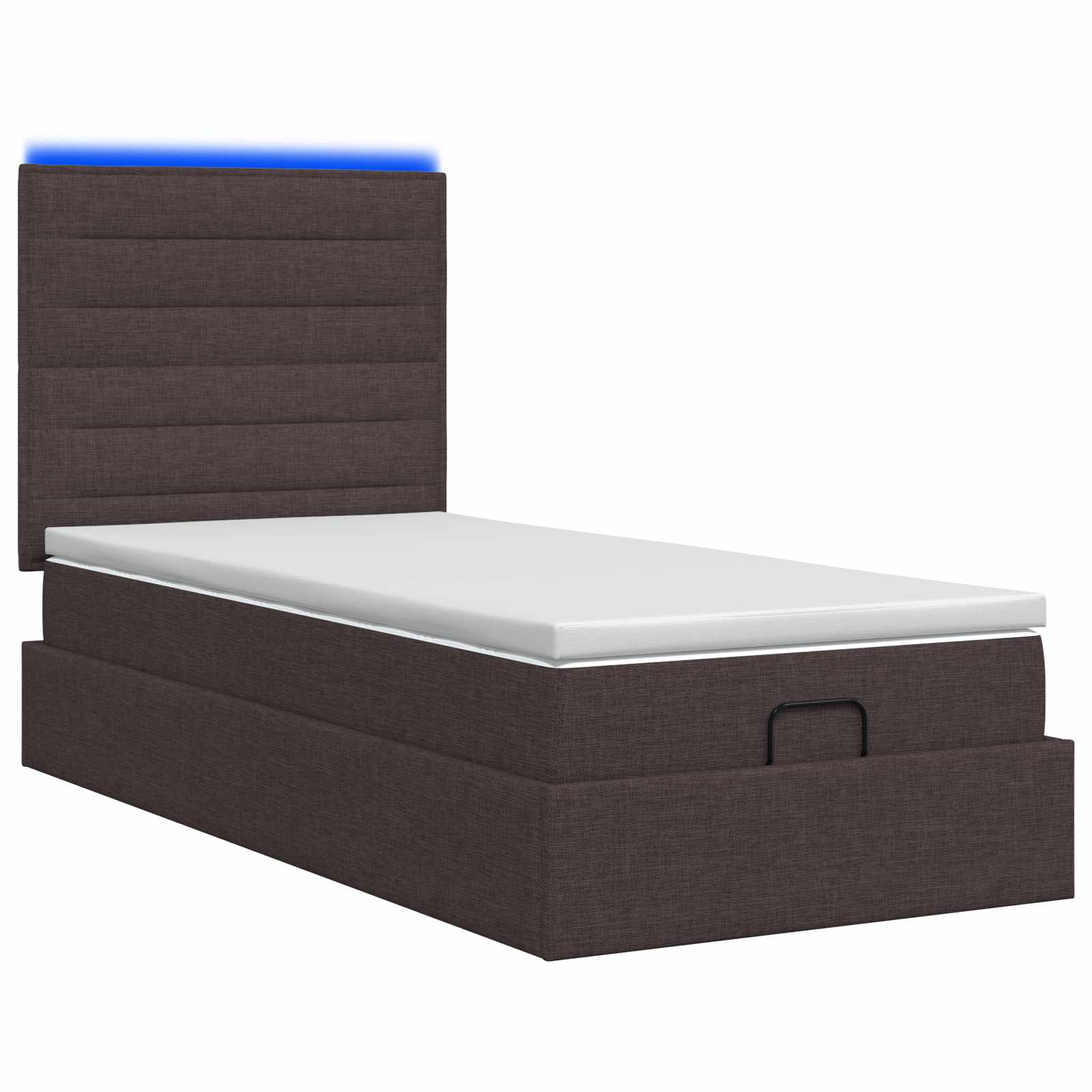 Κρεβάτι Ottoman με Στρώμα και LED Σκούρο Καφέ 90 x 190 cm - Pakobazaar