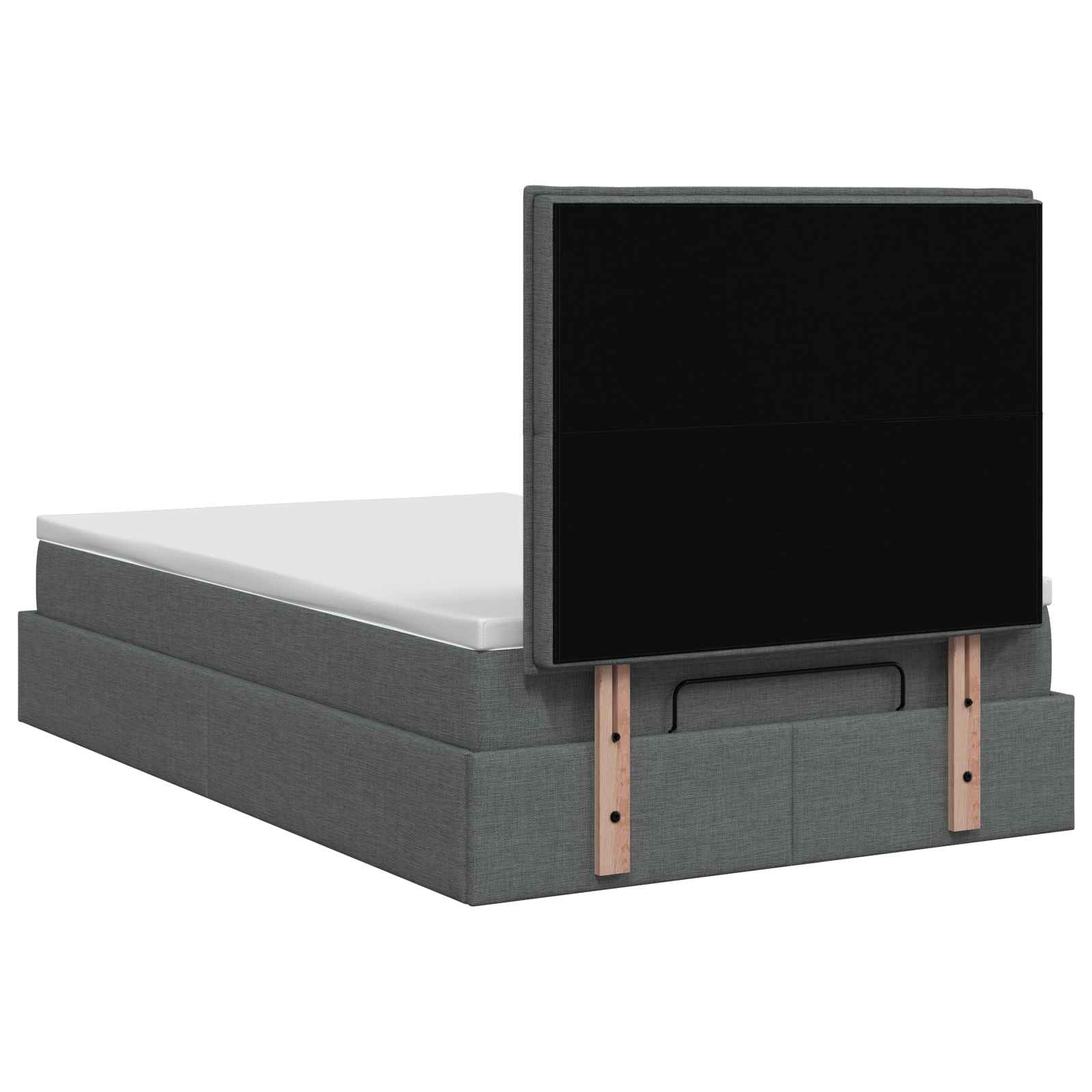 Κρεβάτι Ottoman με Στρώμα και LED Σκούρο Γκρι 120 x 200 cm - Pakobazaar