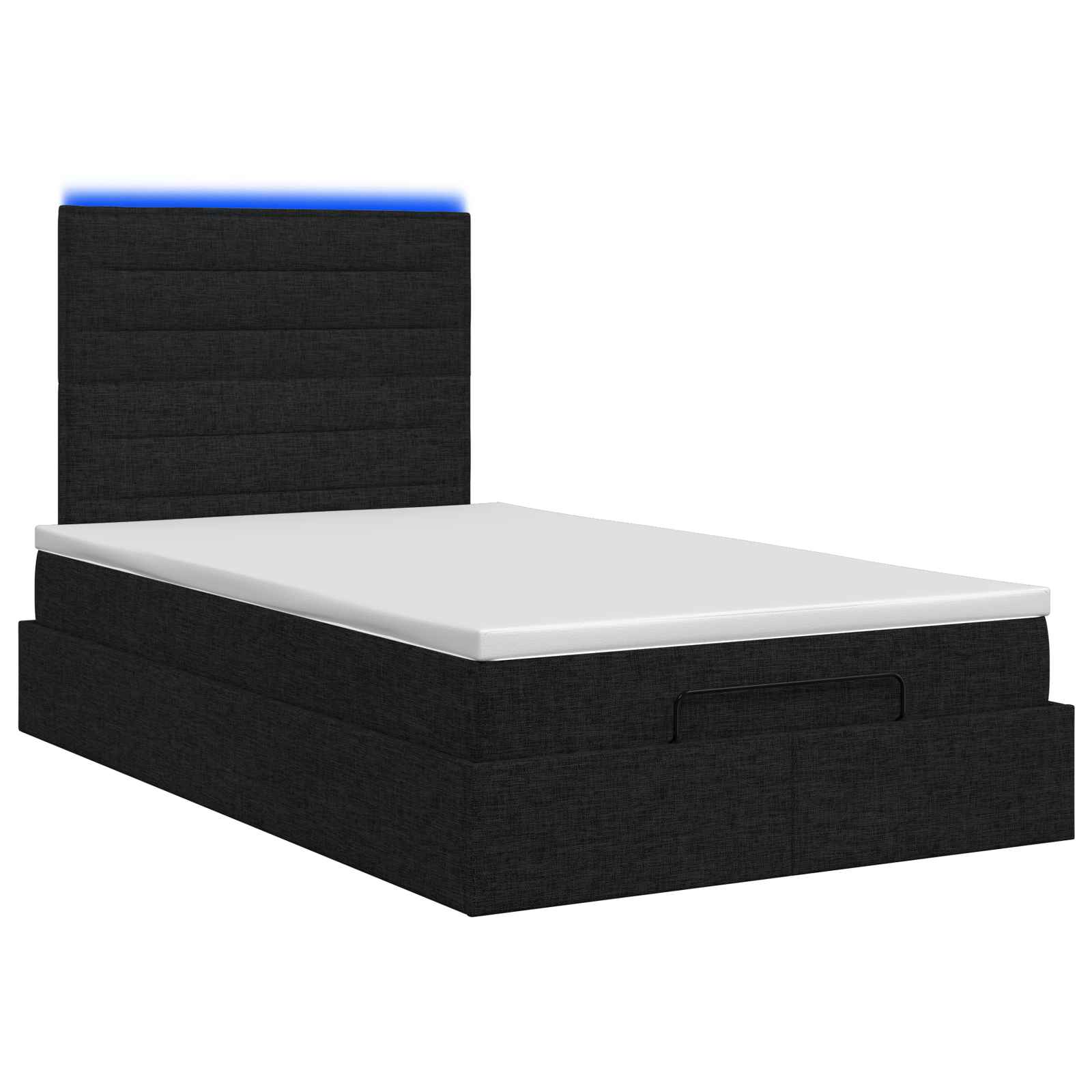Κρεβάτι Ottoman με Στρώμα και LED Μαύρο 120 x 200 cm Ύφασμα - Pakobazaar
