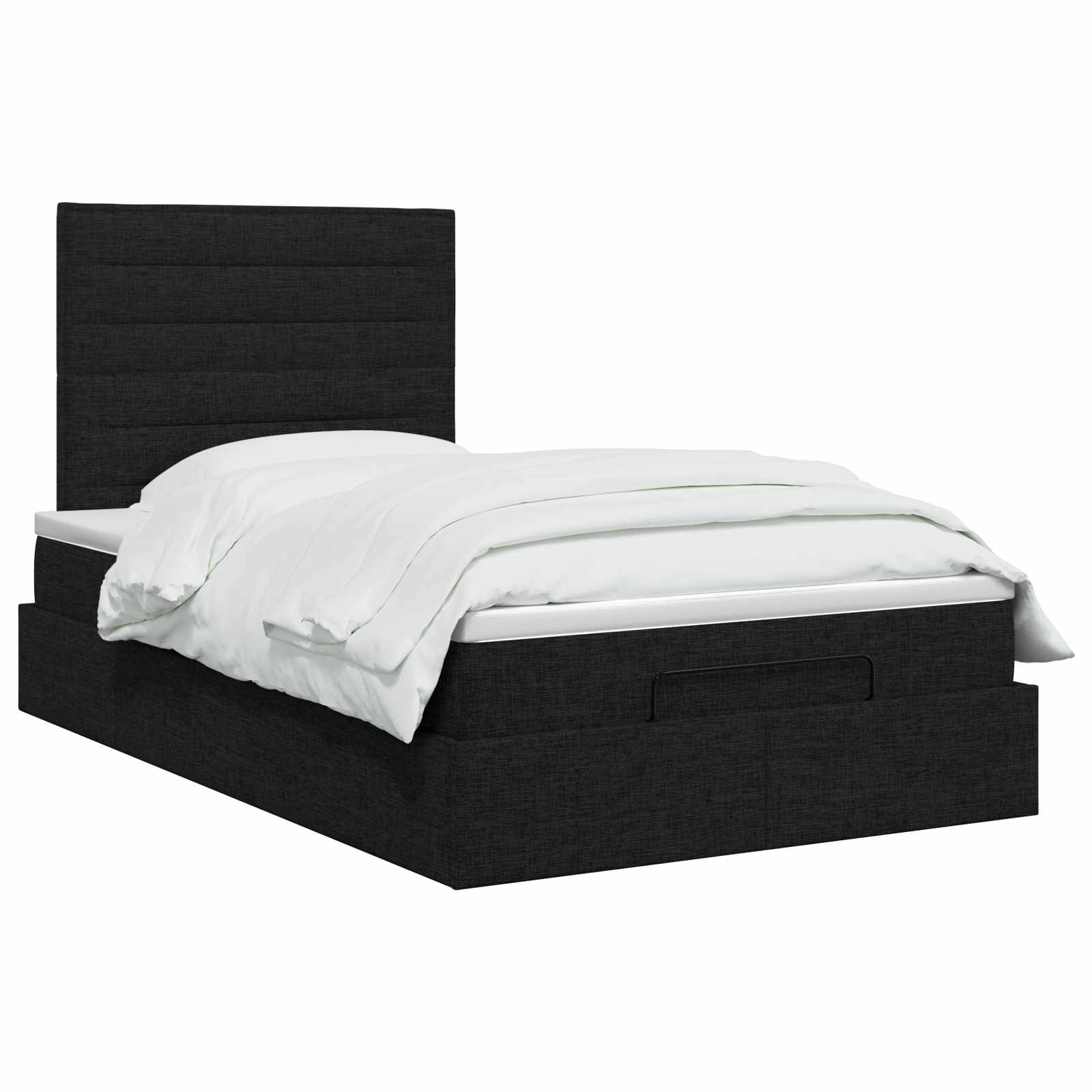 Κρεβάτι Ottoman με Στρώμα και LED Μαύρο 120 x 200 cm Ύφασμα - Pakobazaar