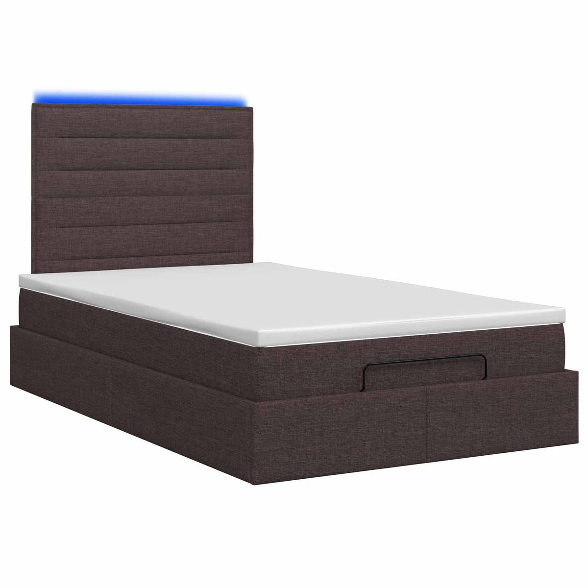 Κρεβάτι Ottoman με Στρώμα και LED Σκούρο Καφέ 120 x 200 cm - Pakobazaar
