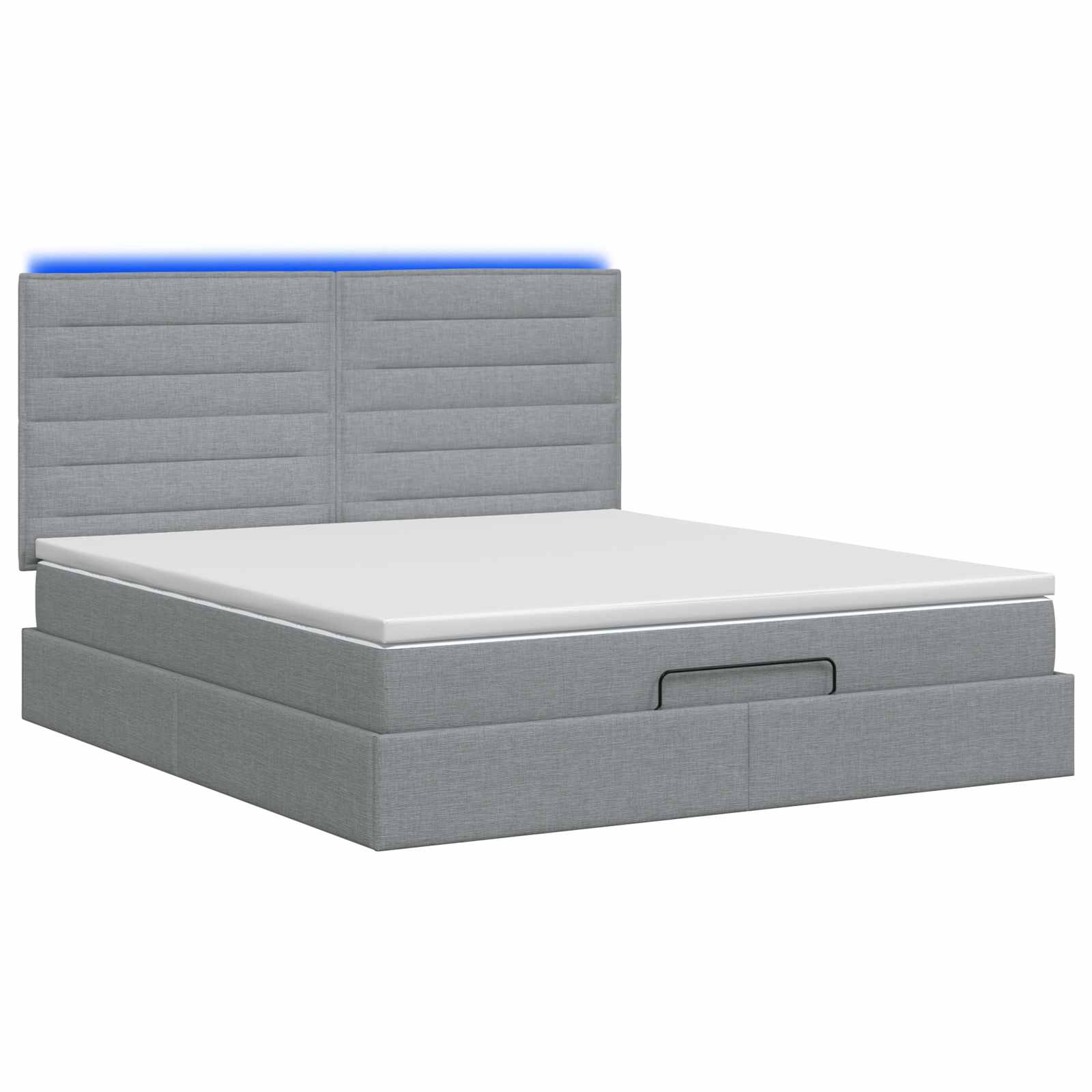 Κρεβάτι Ottoman με Στρώμα και LED Ανοιχτό γκρι 140 x 200 cm - Pakobazaar