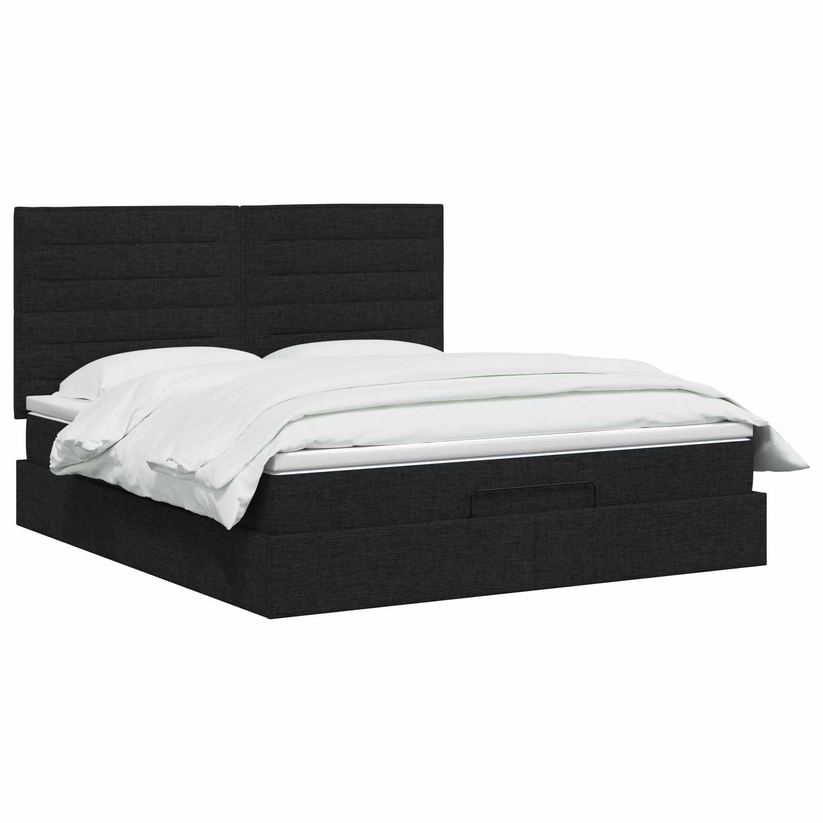 Κρεβάτι Ottoman με Στρώμα και LED Μαύρο 160 x 200 cm Ύφασμα - Pakobazaar