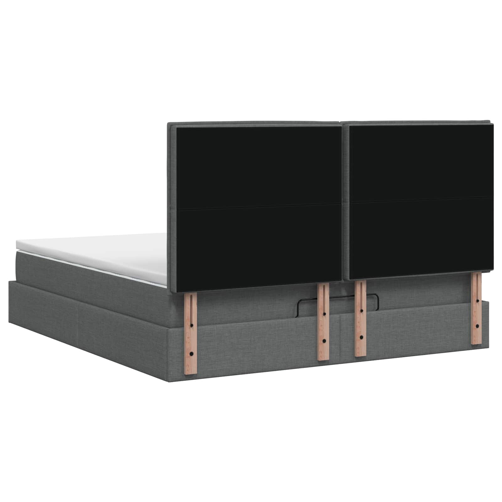 Κρεβάτι Ottoman με Στρώμα και LED Σκούρο Γκρι 180 x 200 cm