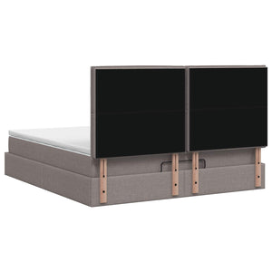Κρεβάτι Ottoman με Στρώμα και LED Taupe 180 x 200 cm Ύφασμα