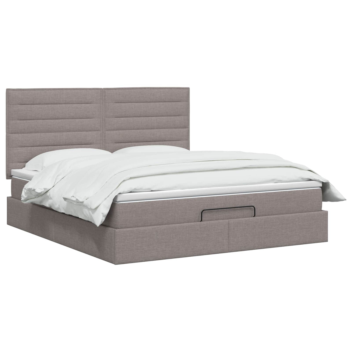 Κρεβάτι Ottoman με Στρώμα και LED Taupe 180 x 200 cm Ύφασμα