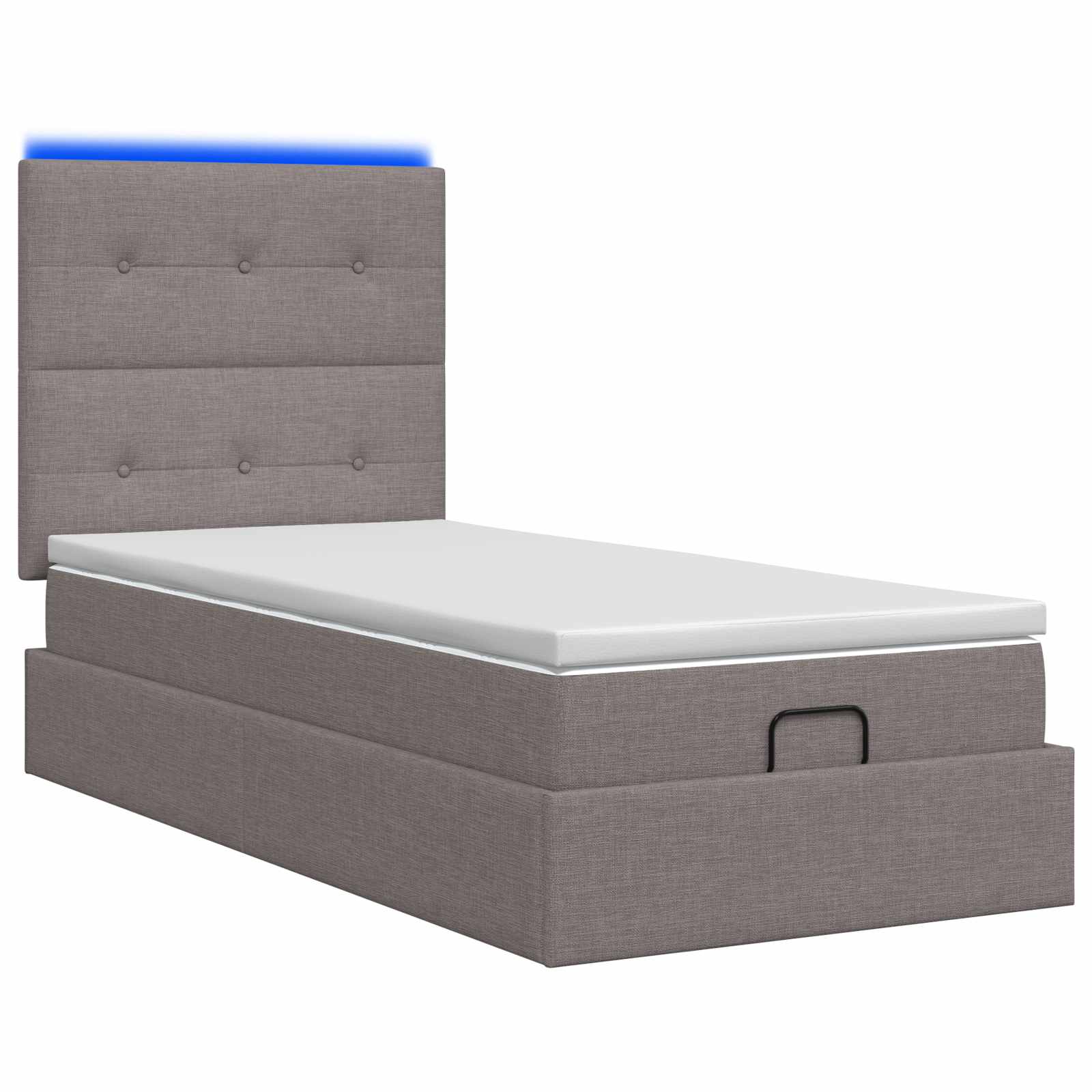 Κρεβάτι Ottoman με Στρώμα και LED Taupe 90 x 200 cm Ύφασμα - Pakobazaar