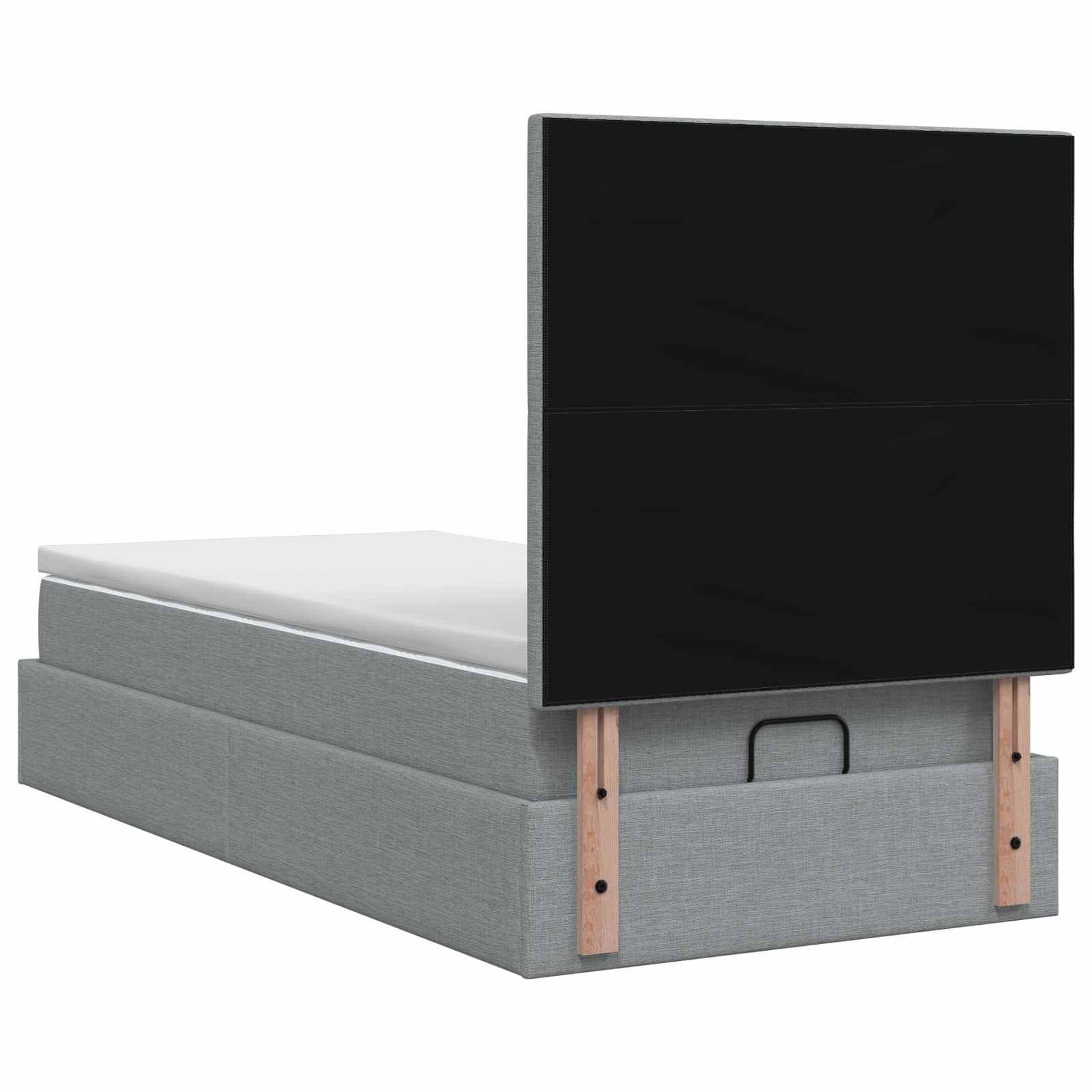 Κρεβάτι Ottoman με Στρώμα και LED Ανοιχτό γκρι 100 x 200 cm - Pakobazaar