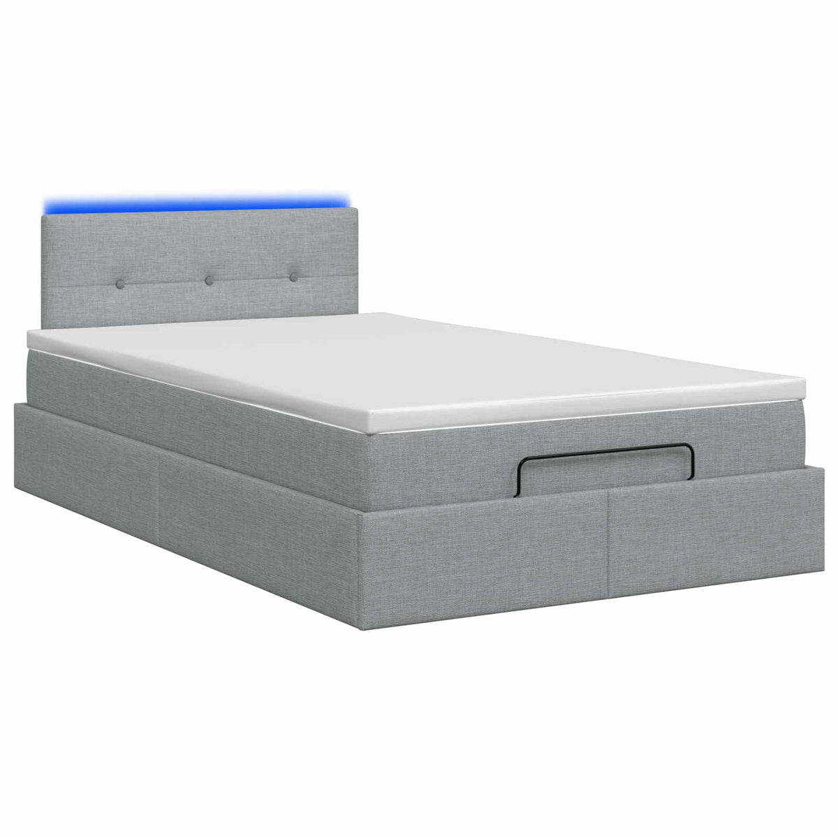 Κρεβάτι Ottoman με Στρώμα και LED Ανοιχτό γκρι 120 x 190 cm - Pakobazaar