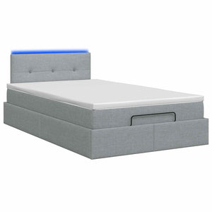 Κρεβάτι Ottoman με Στρώμα και LED Ανοιχτό γκρι 120 x 190 cm - Pakobazaar