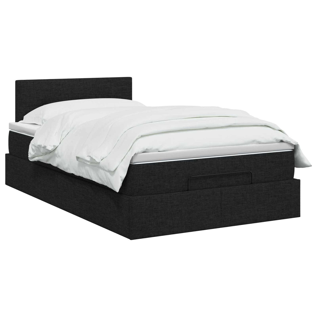 Κρεβάτι Ottoman με Στρώμα και LED Μαύρο 120 x 190 cm Ύφασμα - Pakobazaar