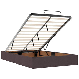 Κρεβάτι Ottoman με Στρώμα και LED Σκούρο Καφέ 120 x 190 cm - Pakobazaar