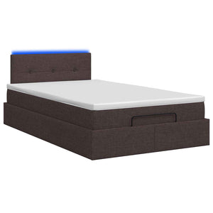 Κρεβάτι Ottoman με Στρώμα και LED Σκούρο Καφέ 120 x 190 cm - Pakobazaar
