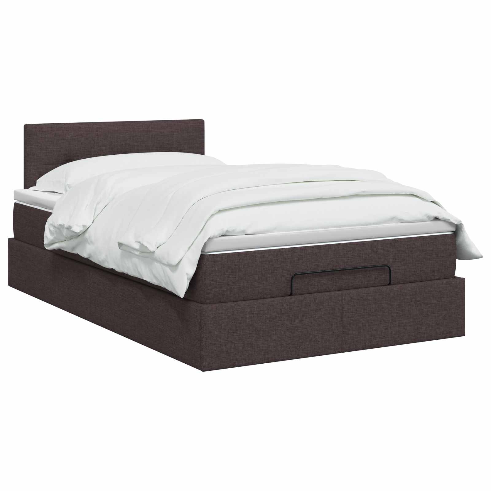 Κρεβάτι Ottoman με Στρώμα και LED Σκούρο Καφέ 120 x 190 cm - Pakobazaar