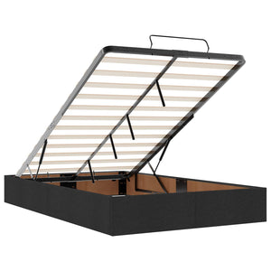Κρεβάτι Ottoman με Στρώμα και LED Μαύρο 120 x 200 cm Ύφασμα - Pakobazaar