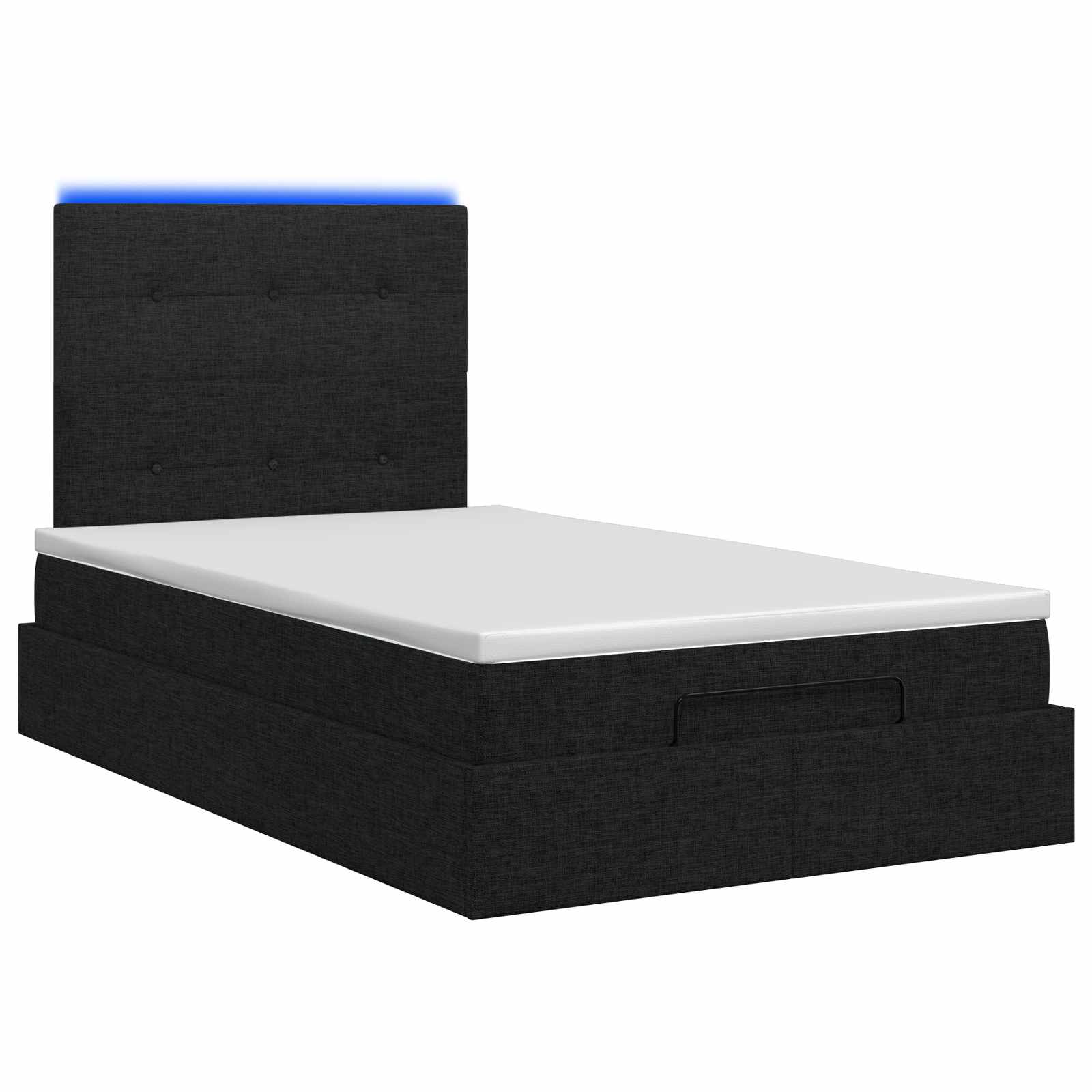Κρεβάτι Ottoman με Στρώμα και LED Μαύρο 120 x 200 cm Ύφασμα - Pakobazaar