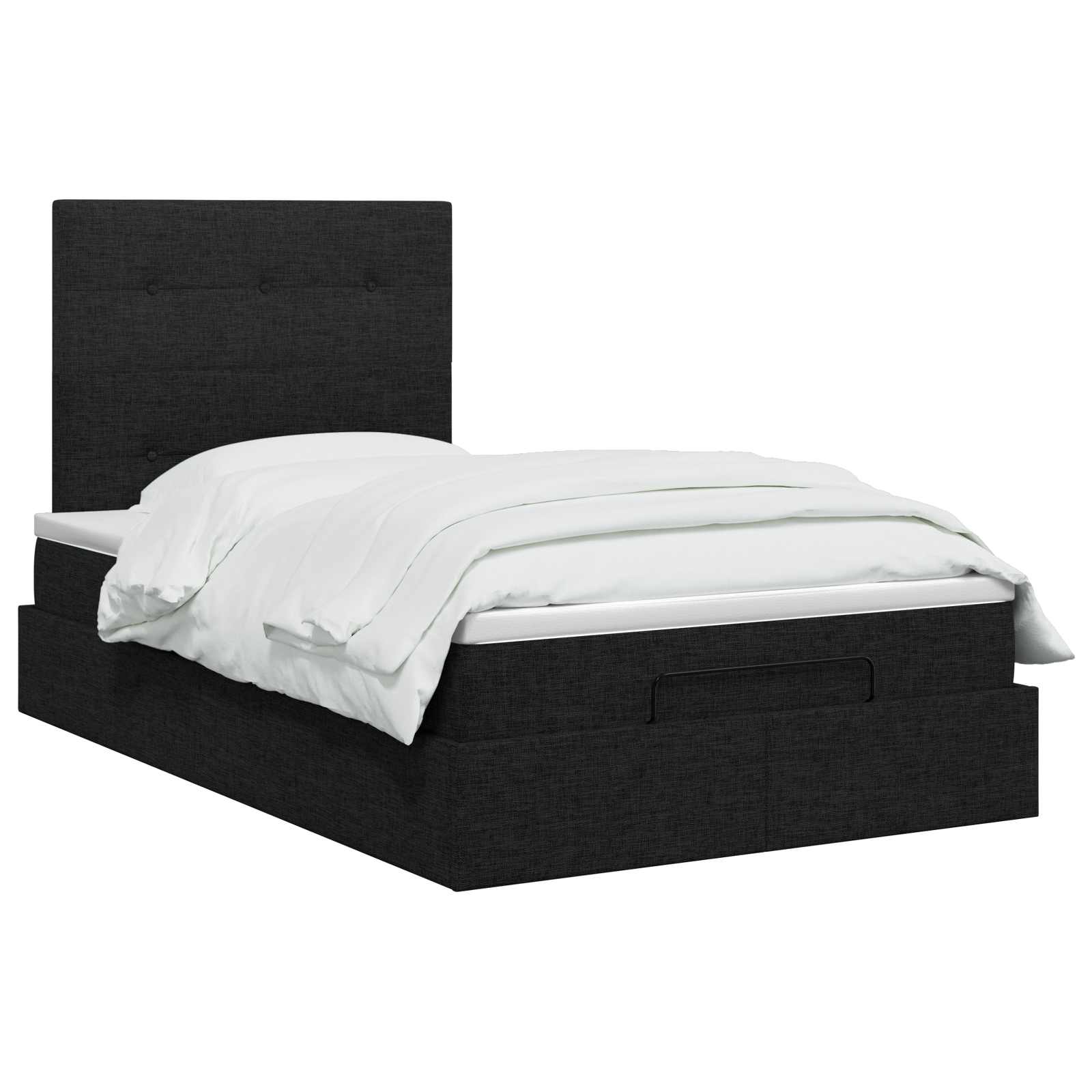 Κρεβάτι Ottoman με Στρώμα και LED Μαύρο 120 x 200 cm Ύφασμα - Pakobazaar