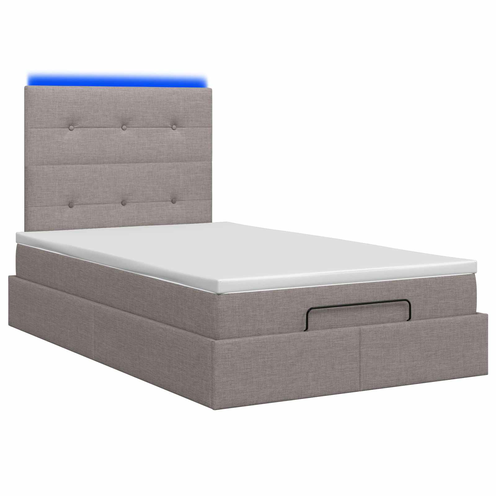 Κρεβάτι Ottoman με Στρώμα και LED Taupe 120 x 200 cm Ύφασμα