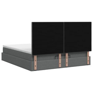 Κρεβάτι Ottoman με Στρώμα και LED Σκούρο Γκρι 180 x 200 cm - Pakobazaar