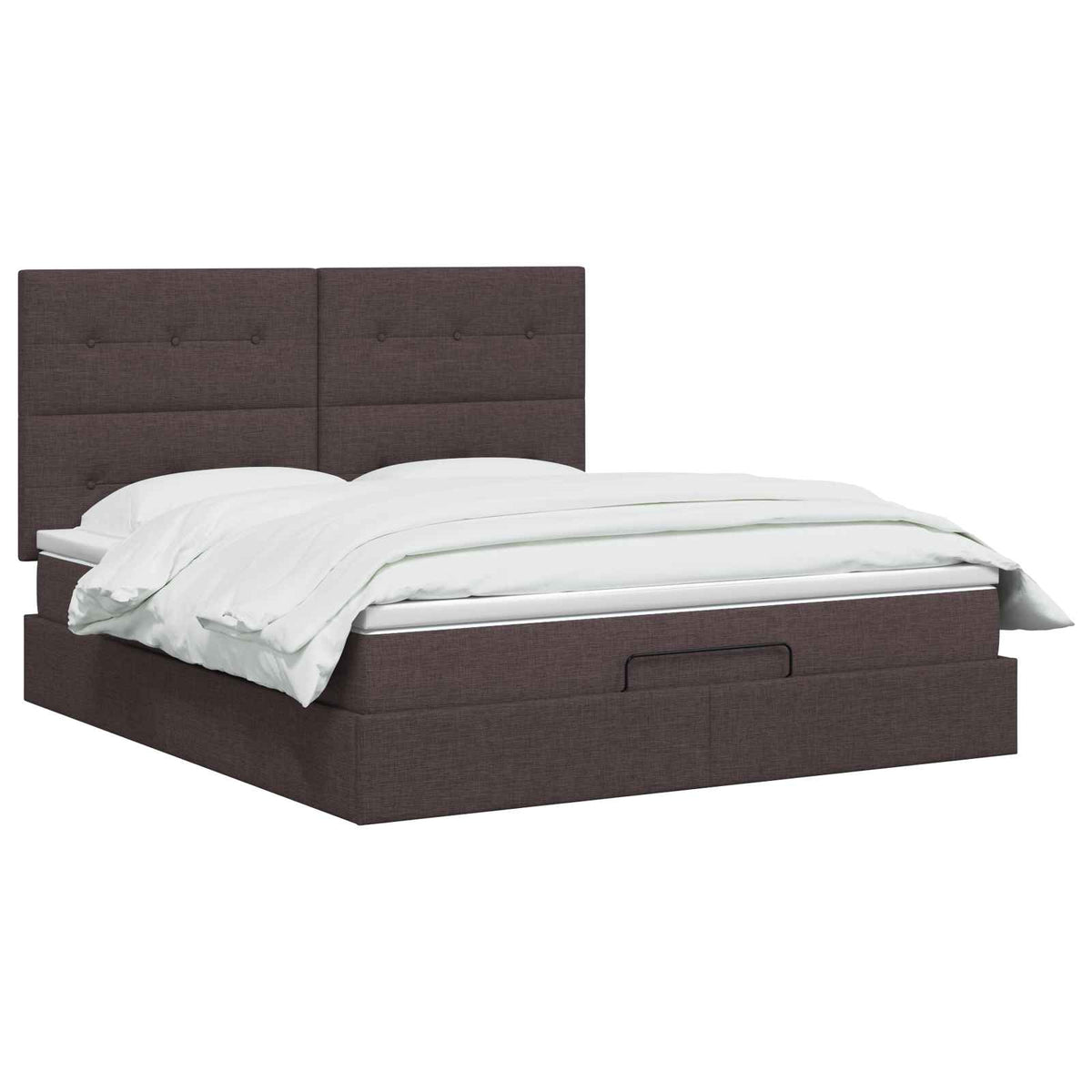Κρεβάτι Ottoman με Στρώμα και LED Σκούρο Καφέ 180 x 200 cm - Pakobazaar