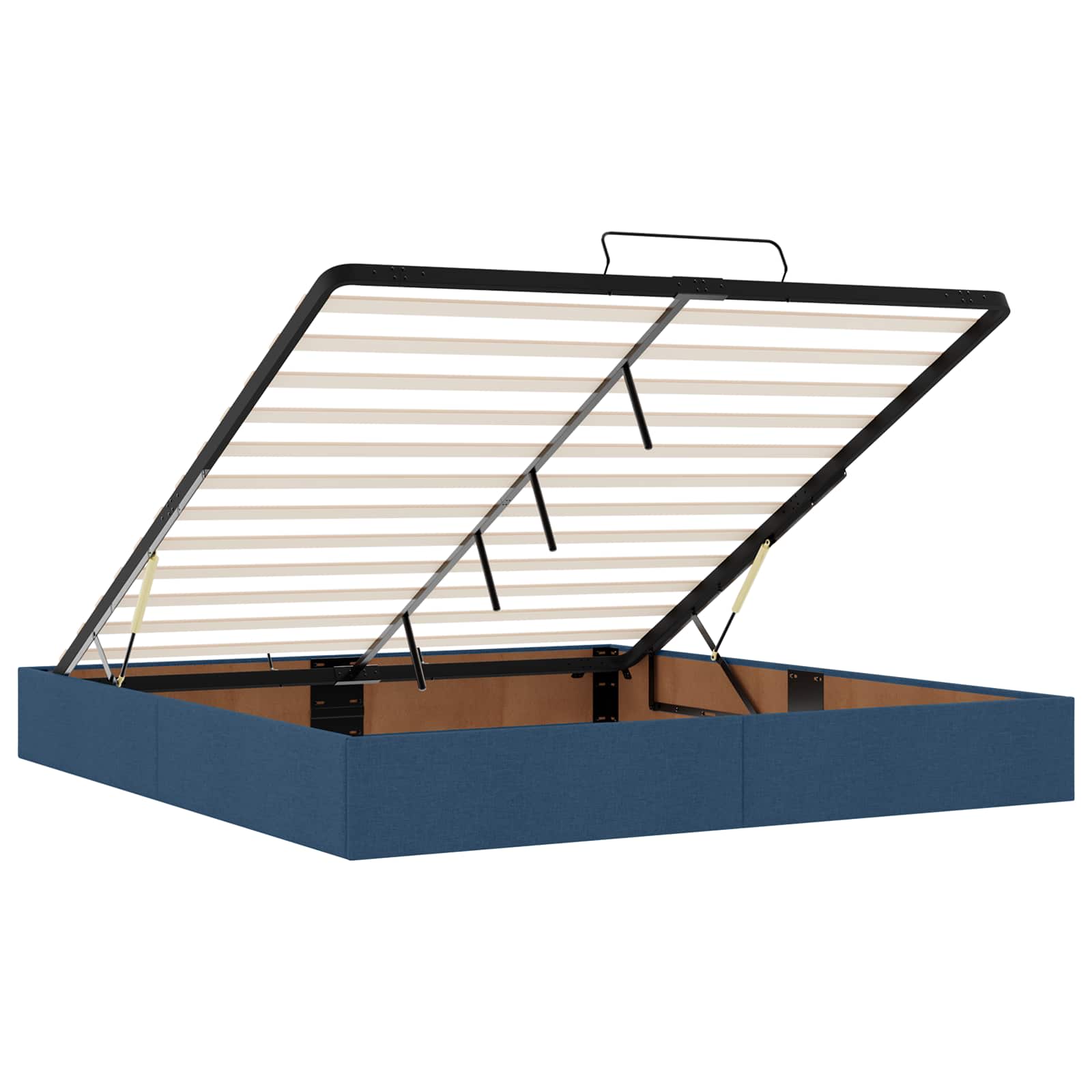 Κρεβάτι Ottoman με Στρώμα και LED Μπλε 180 x 200 cm Ύφασμα - Pakobazaar