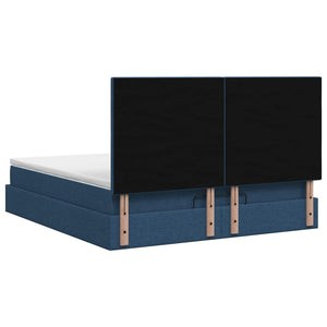 Κρεβάτι Ottoman με Στρώμα και LED Μπλε 180 x 200 cm Ύφασμα - Pakobazaar