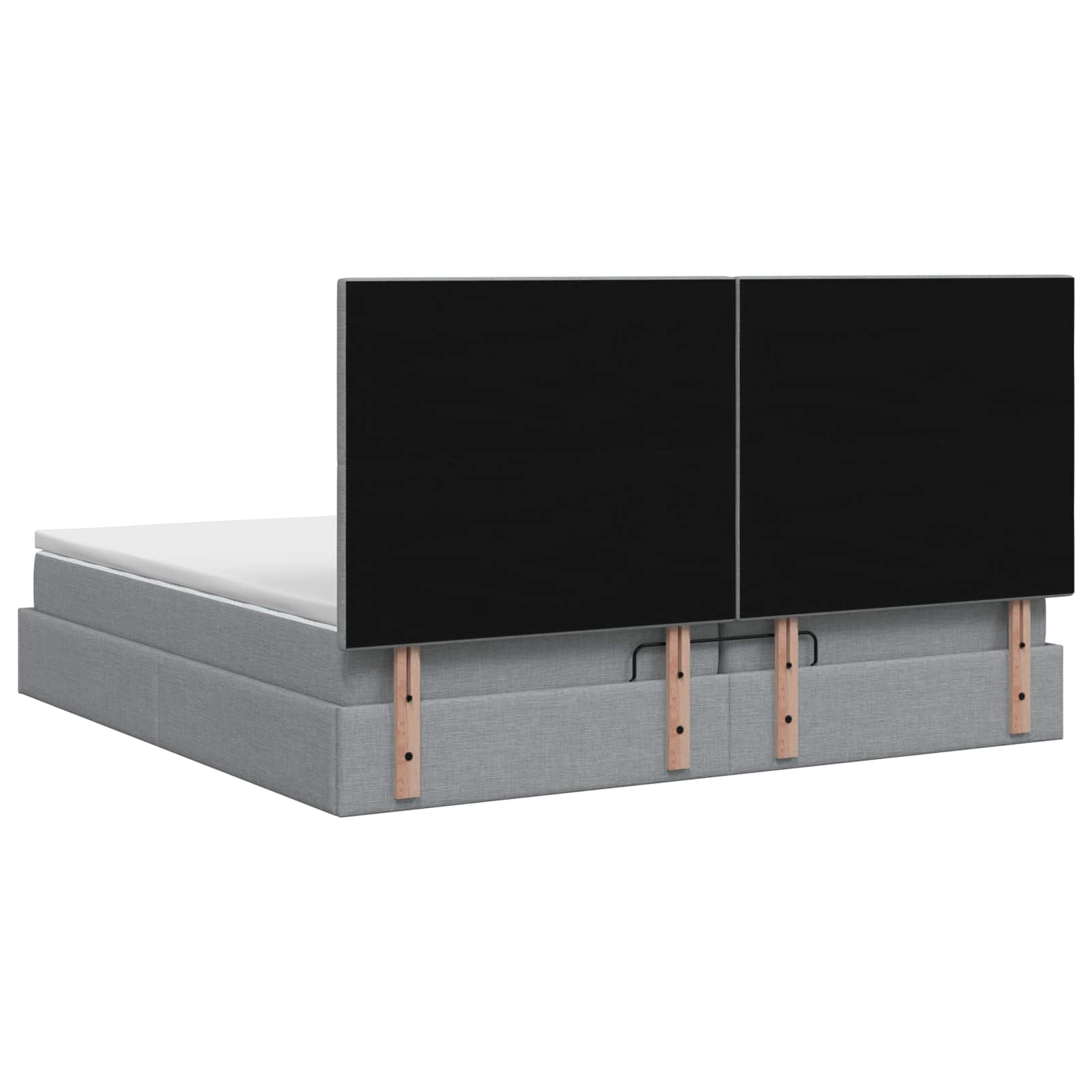 Κρεβάτι Ottoman με Στρώμα και LED Ανοιχτό γκρι 200 x 200 cm
