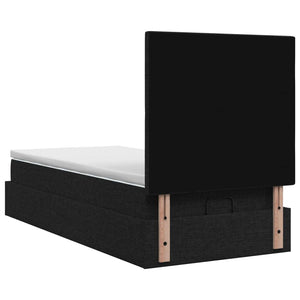 Κρεβάτι Ottoman με Στρώμα και LED Μαύρο 90 x 190 cm Ύφασμα - Pakobazaar