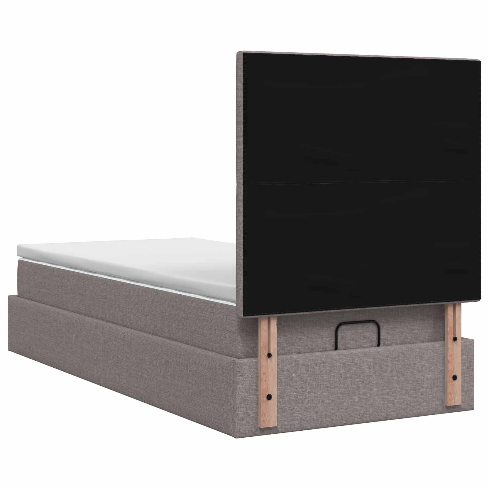 Κρεβάτι Ottoman με Στρώμα και LED Taupe 90 x 200 cm Ύφασμα
