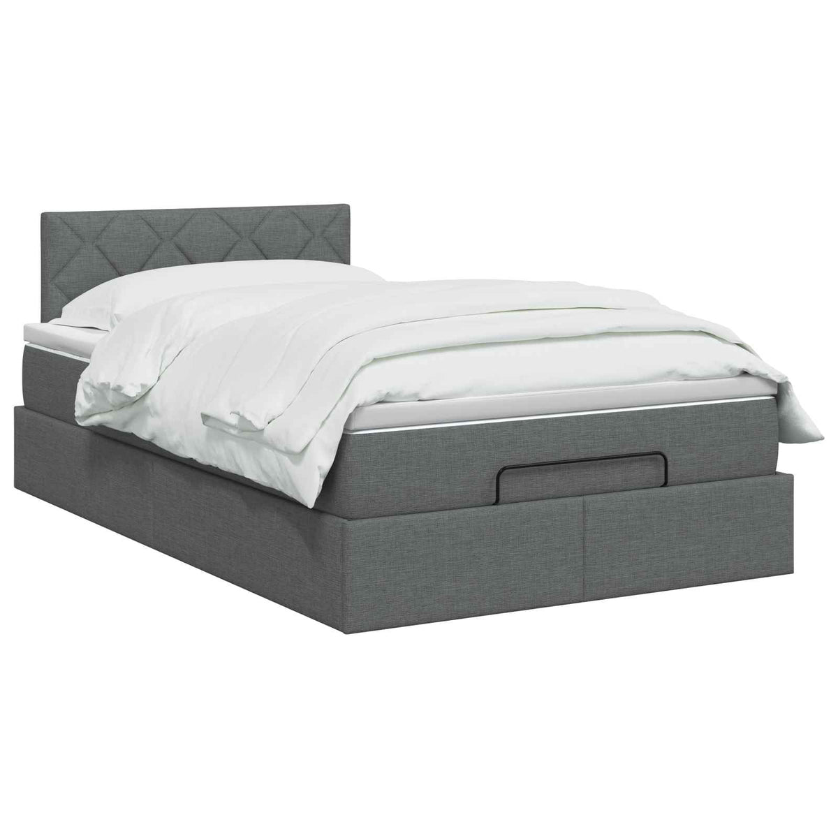 Κρεβάτι Ottoman με Στρώμα και LED Σκούρο Γκρι 120 x 190 cm - Pakobazaar