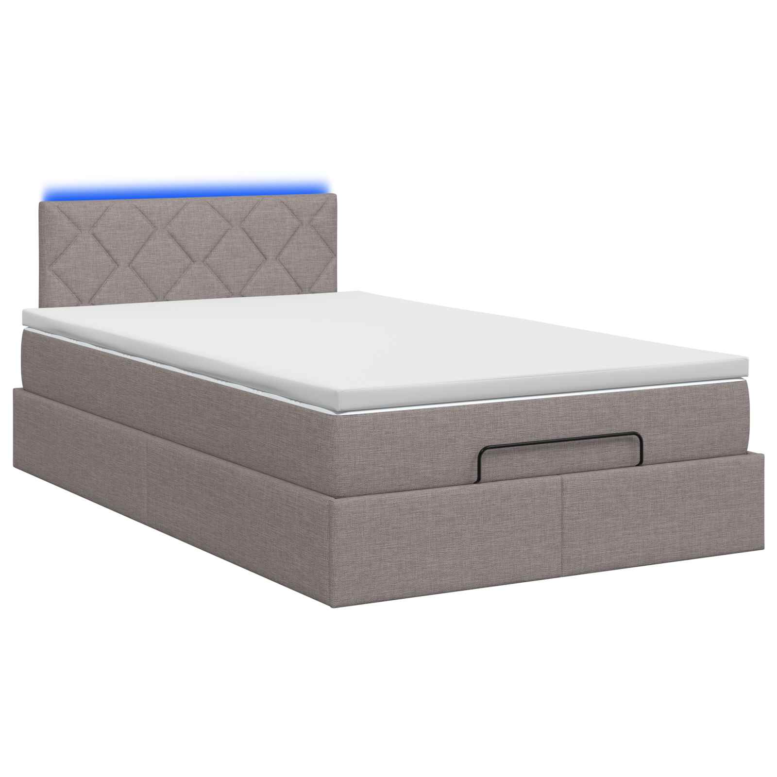 Κρεβάτι Ottoman με Στρώμα και LED Taupe 120 x 190 cm Ύφασμα