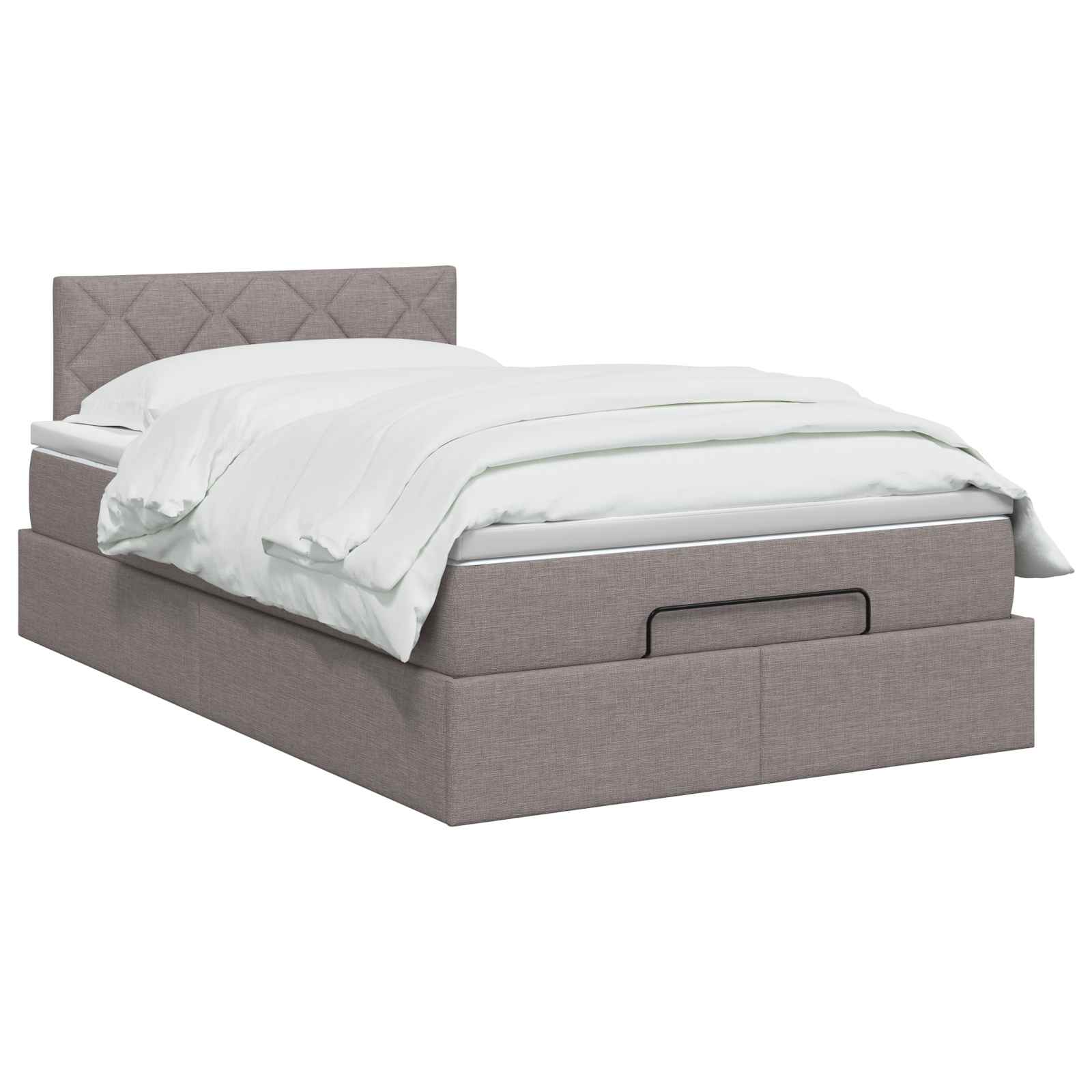 Κρεβάτι Ottoman με Στρώμα και LED Taupe 120 x 190 cm Ύφασμα