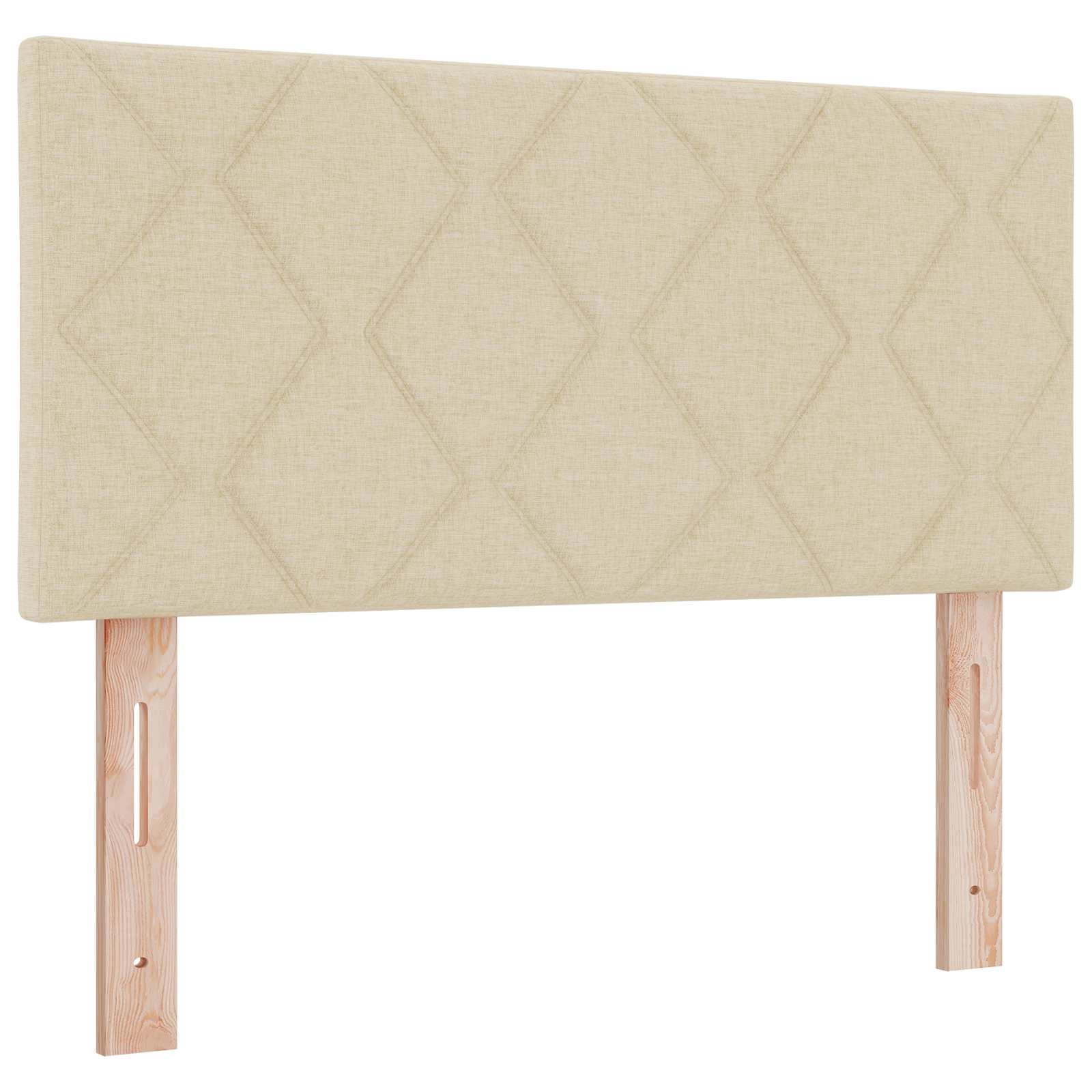 Κρεβάτι Ottoman με Στρώμα και LED Κρεμ 120 x 190 cm Ύφασμα