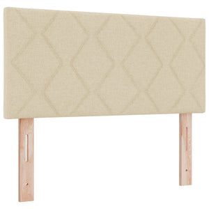 Κρεβάτι Ottoman με Στρώμα και LED Κρεμ 120 x 190 cm Ύφασμα