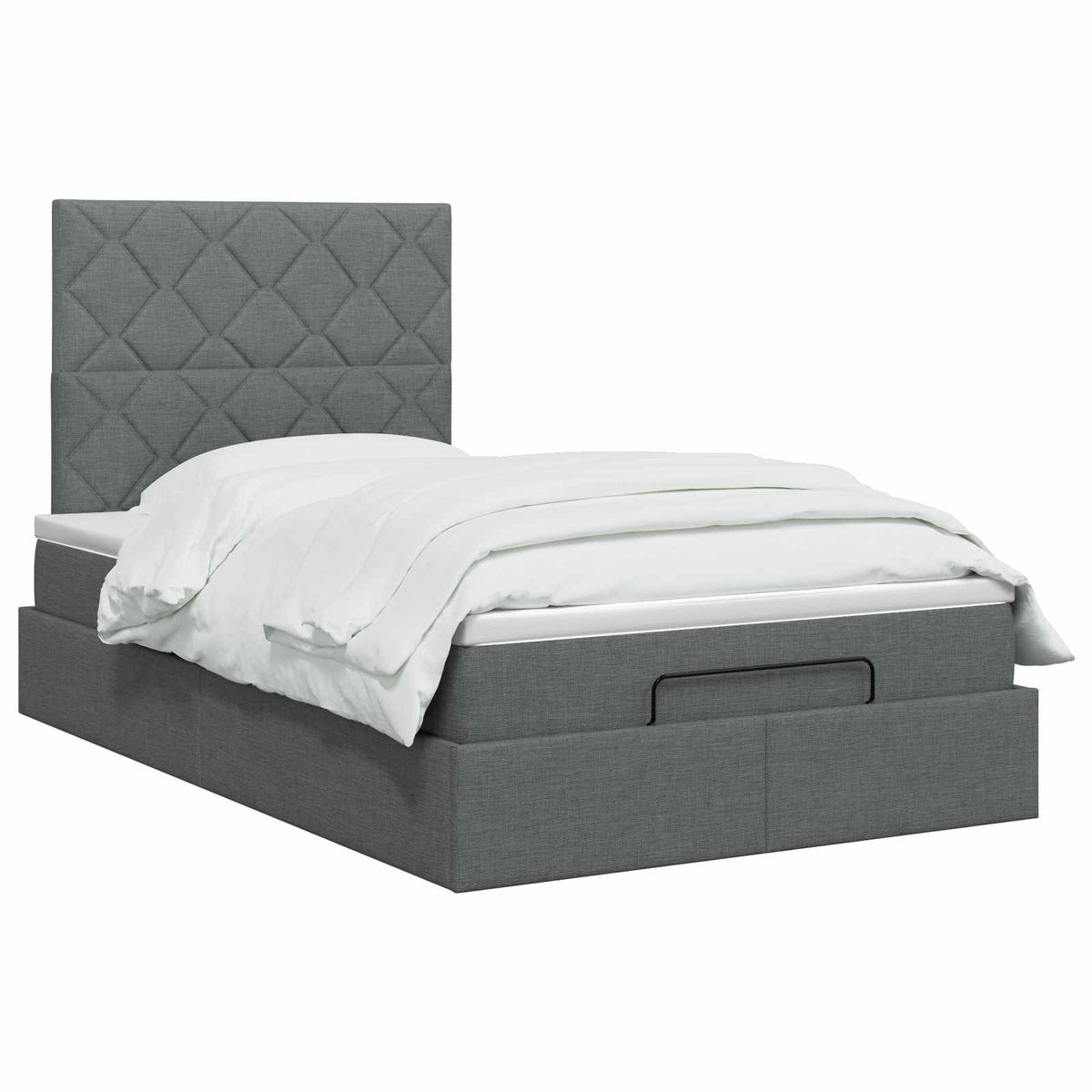 Κρεβάτι Ottoman με Στρώμα και LED Σκούρο Γκρι 120 x 200 cm - Pakobazaar