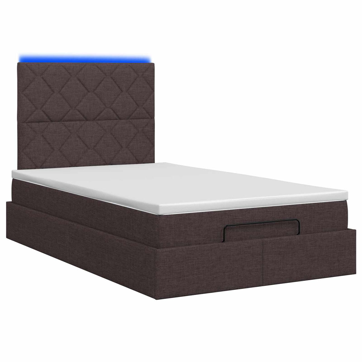 Κρεβάτι Ottoman με Στρώμα και LED Σκούρο Καφέ 120 x 200 cm - Pakobazaar